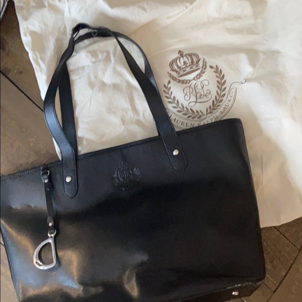 Lauren Raulph Lauren Black leather tote